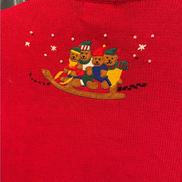Vintage 90’s Designers Originals Studio Christmas Sweater Cardigan Ugly Medium - Picture 12 of 12